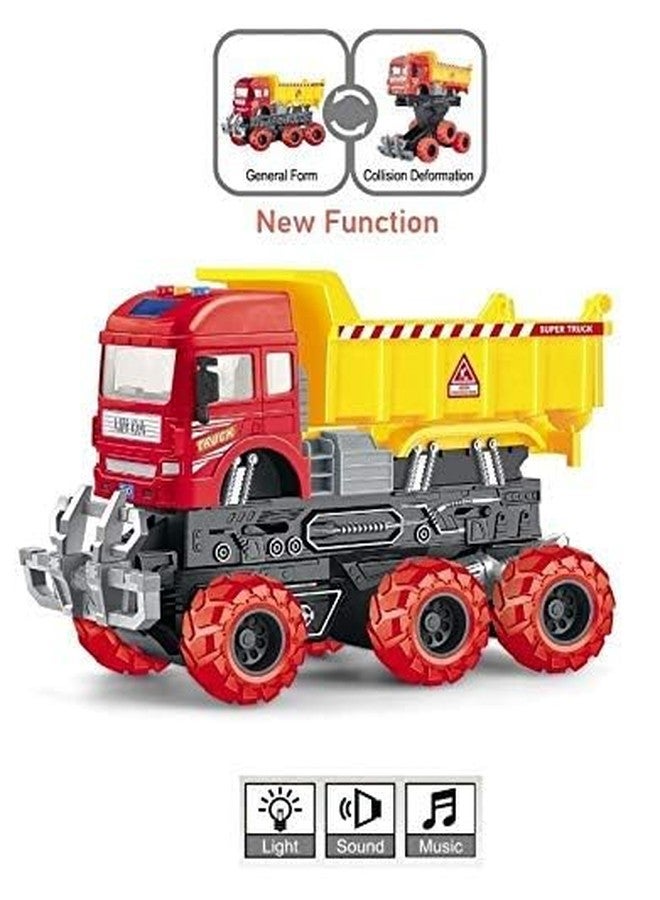 Babelly Heavy Deformation Unbreakable Friction Powered Construction Truck 6x6 Wheel Dumper Truck Toys Sound and Light Effect Toy for 3+ Years Old Boys Girls - Image 5